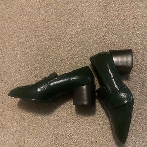 AEROSOLES Green Block Heel Loafers